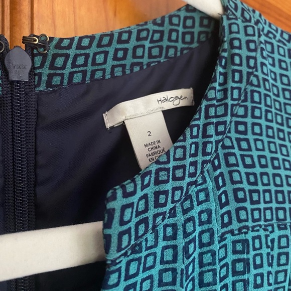 Chiffon geometric print Halogen dress - Picture 5 of 7